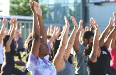 A summer yoga series taking over Cira Green