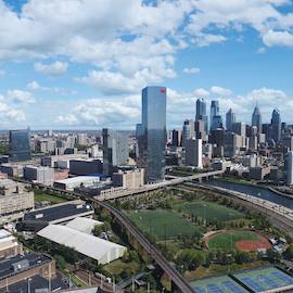 View of Philadelphia skyline from University City