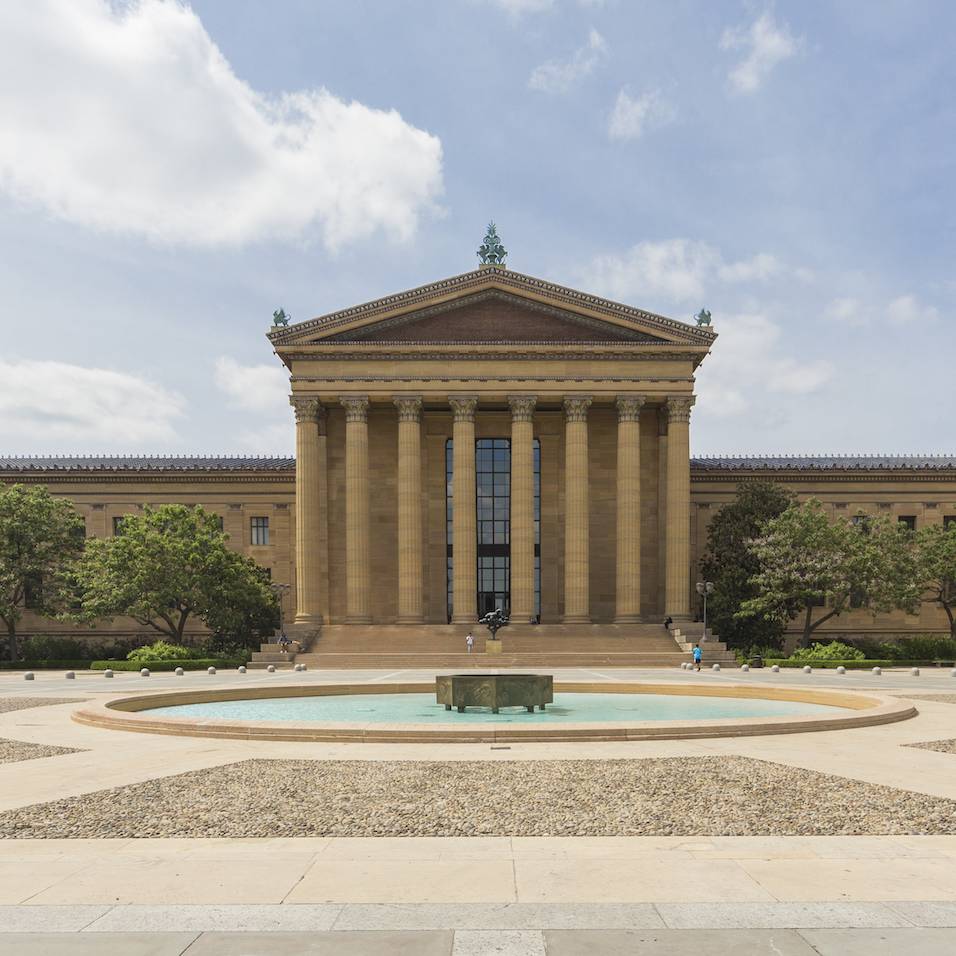 The front entrance to the Philadelphia Museum of Art