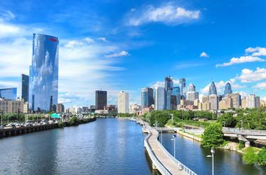 View of the Schuylkill River Trail in Philadelphia